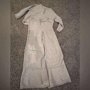 Lush Light Gray Knit Sweater Set